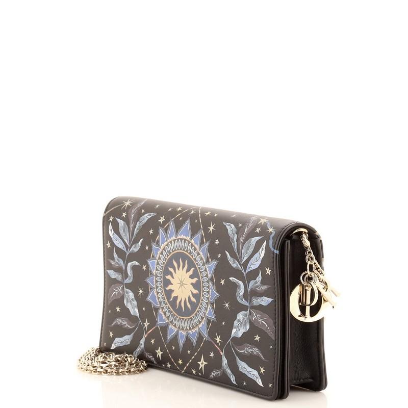 Women's or Men's Christian Dior Lady Dior Wallet on Chain Pouch Printed Leather