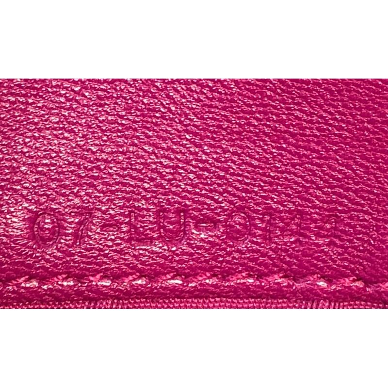 Brown Christian Dior Lady Dior Zip Around Wallet Cannage Quilt Lambskin Compact