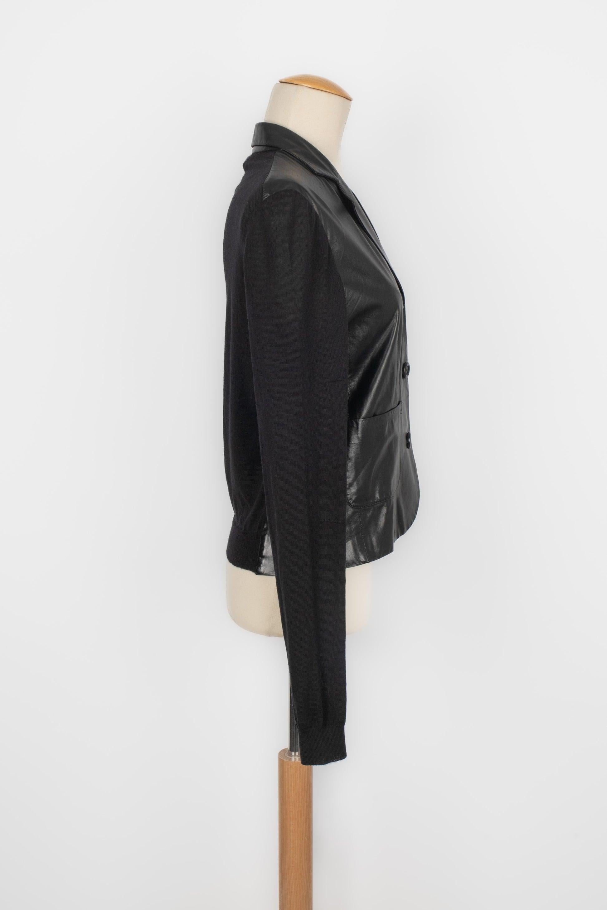 Christian Dior Lamb Leather and Cashmere Shirt In Good Condition For Sale In SAINT-OUEN-SUR-SEINE, FR