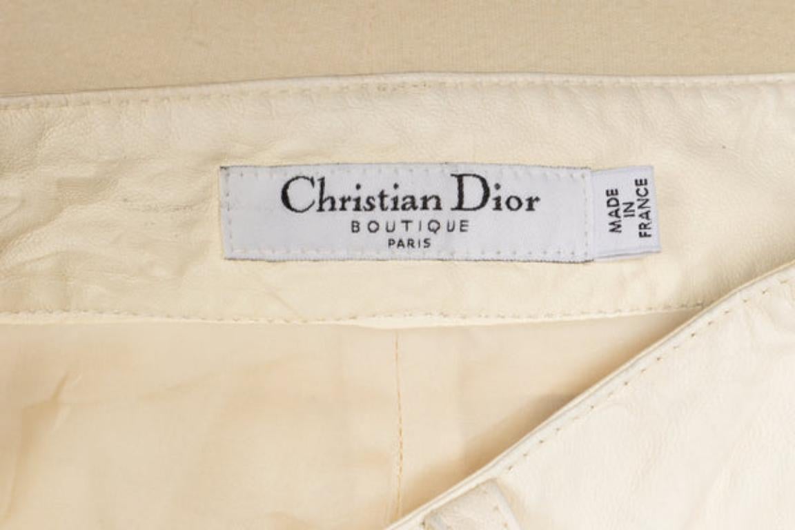 Pantalon en cuir d'agneau Christian Dior en vente 4