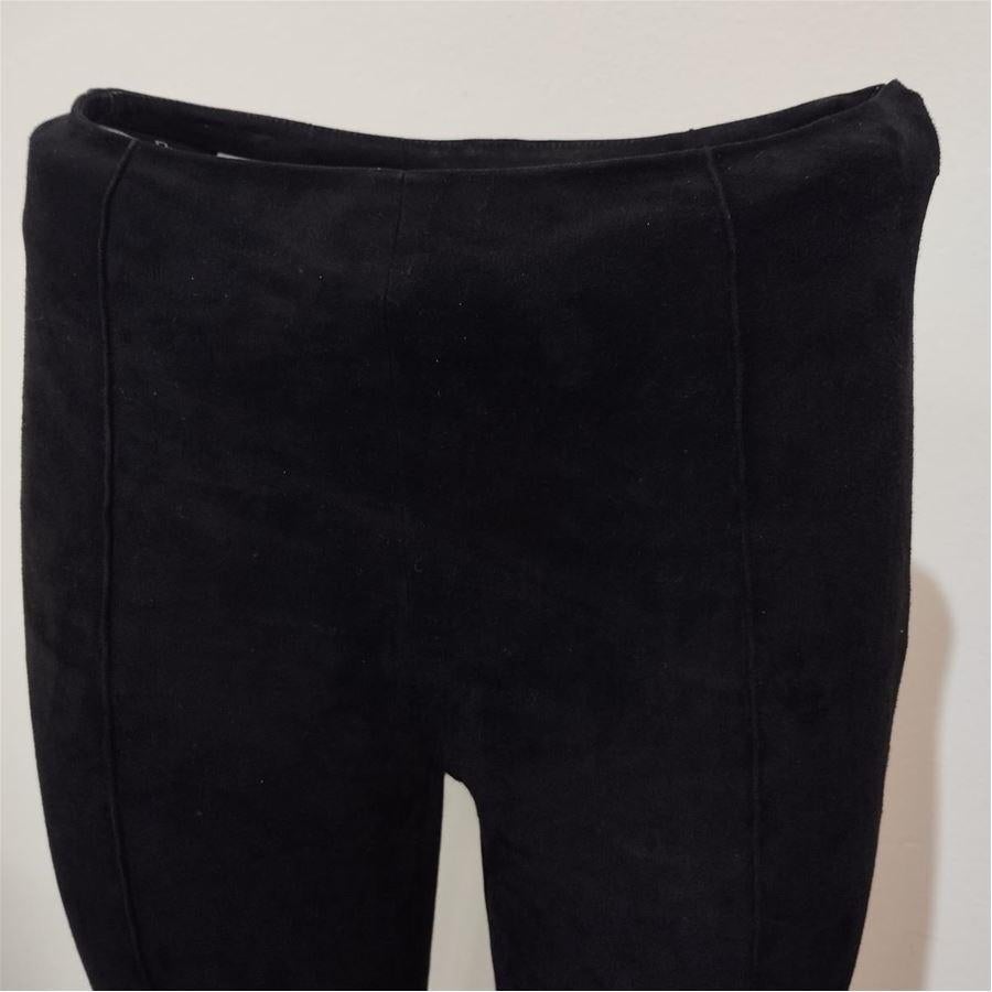 Noir Christian Dior - Pantalon en agneau, taille 38 en vente