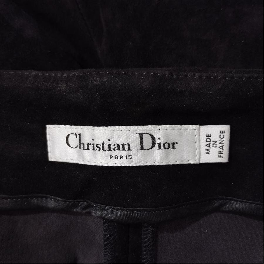 Black Christian Dior Lamb pants size 38 For Sale