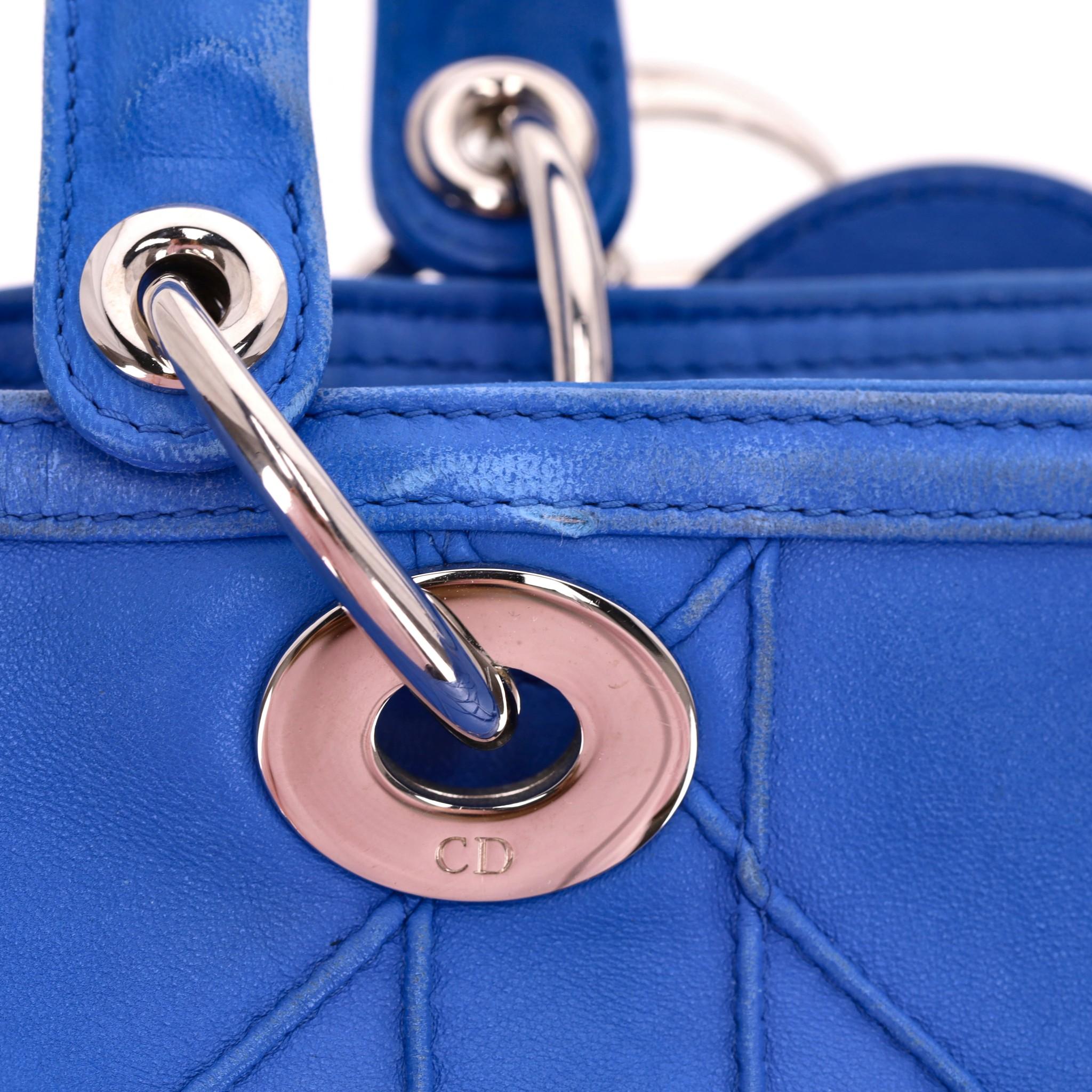 Christian Dior Lambskin Leather Cannage Granville Polochon Bag For Sale 8