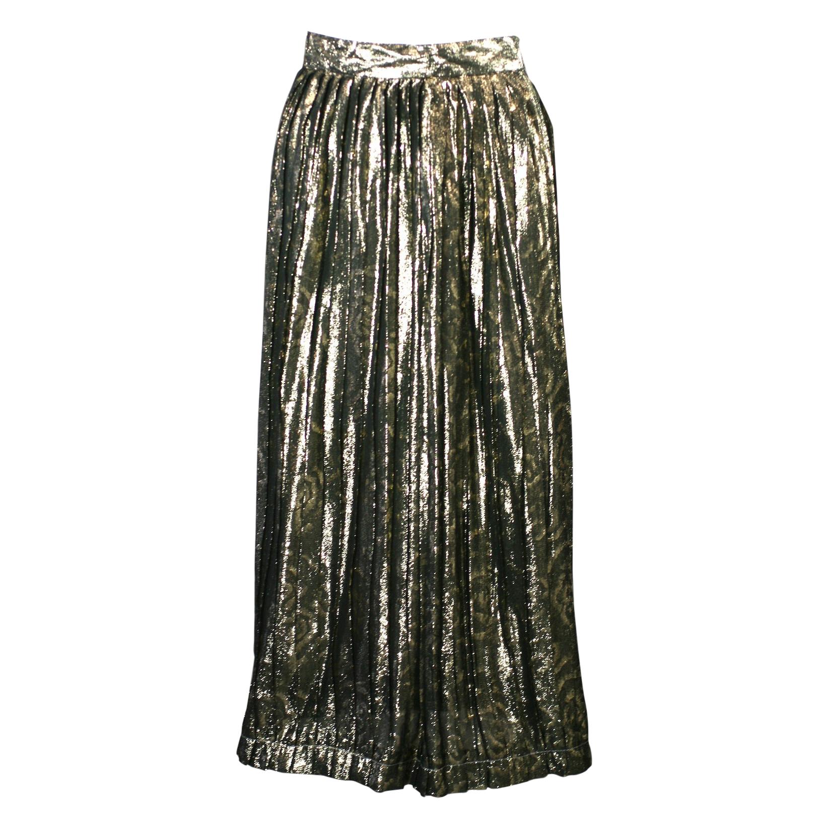 Christian Dior Lame Pleated Skirt For Sale