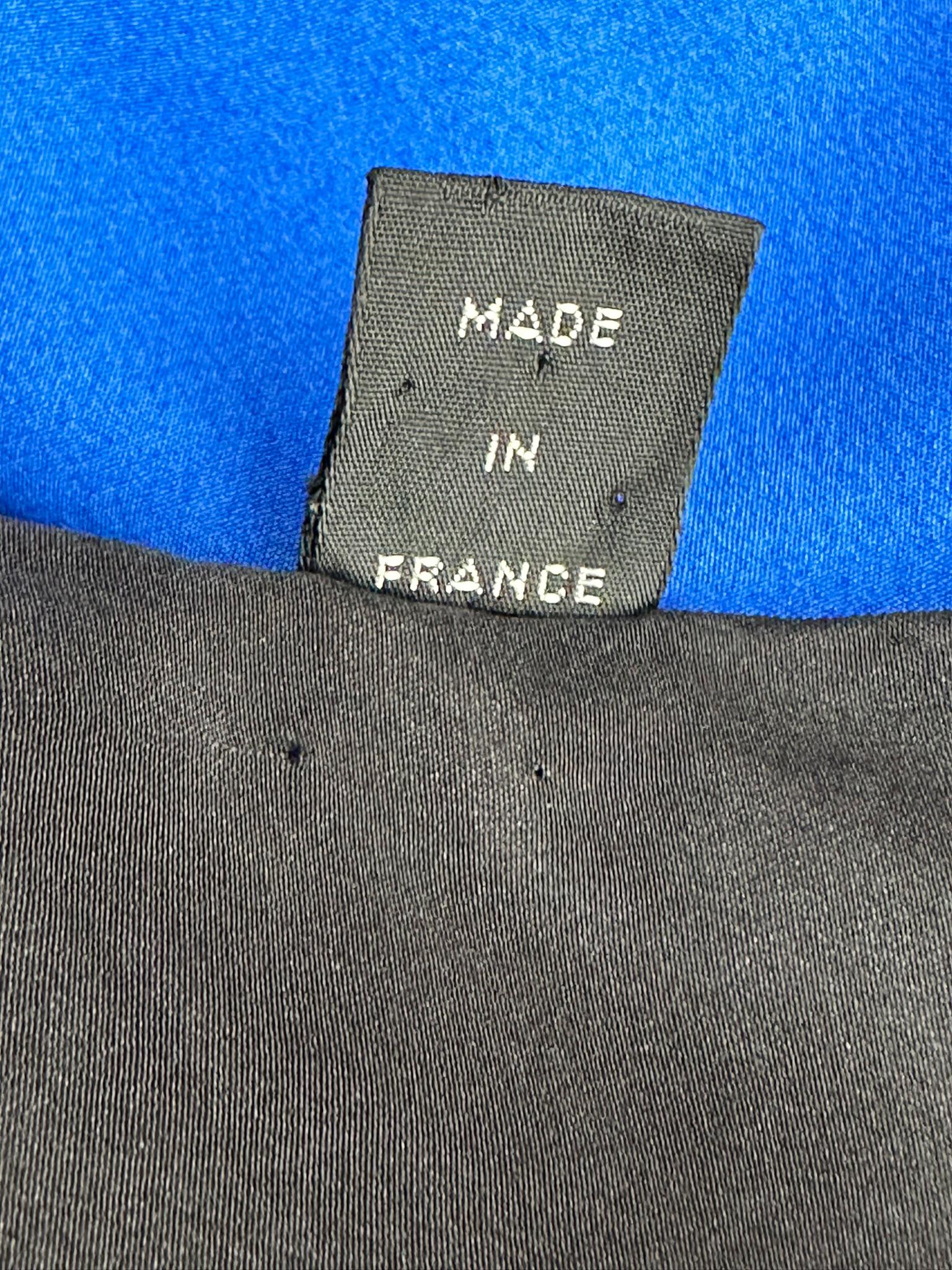 Christian Dior Large Black & Blue Silk Starburst Design Shawl Wrap Scarf 54