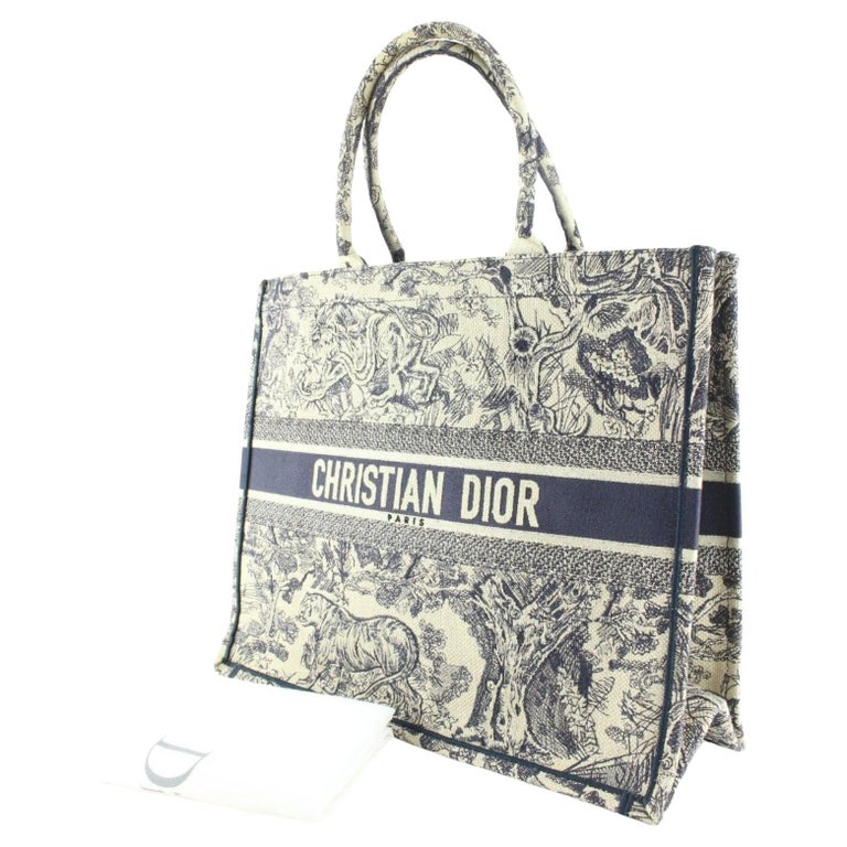 Dior - Adjustable Shoulder Strap with Ring Denim Blue Toile de Jouy Sauvage Embroidery - Women