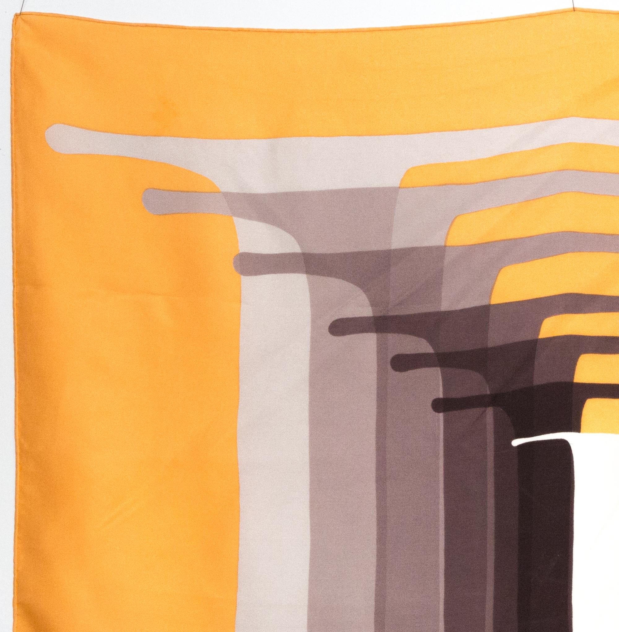 Orange Christian Dior Large D Silk Scarf For Sale