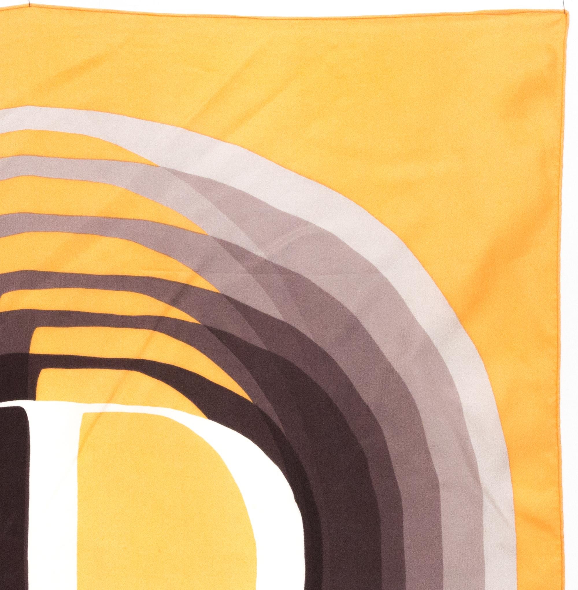Christian Dior Large D Silk Scarf In Good Condition For Sale In Paris, FR