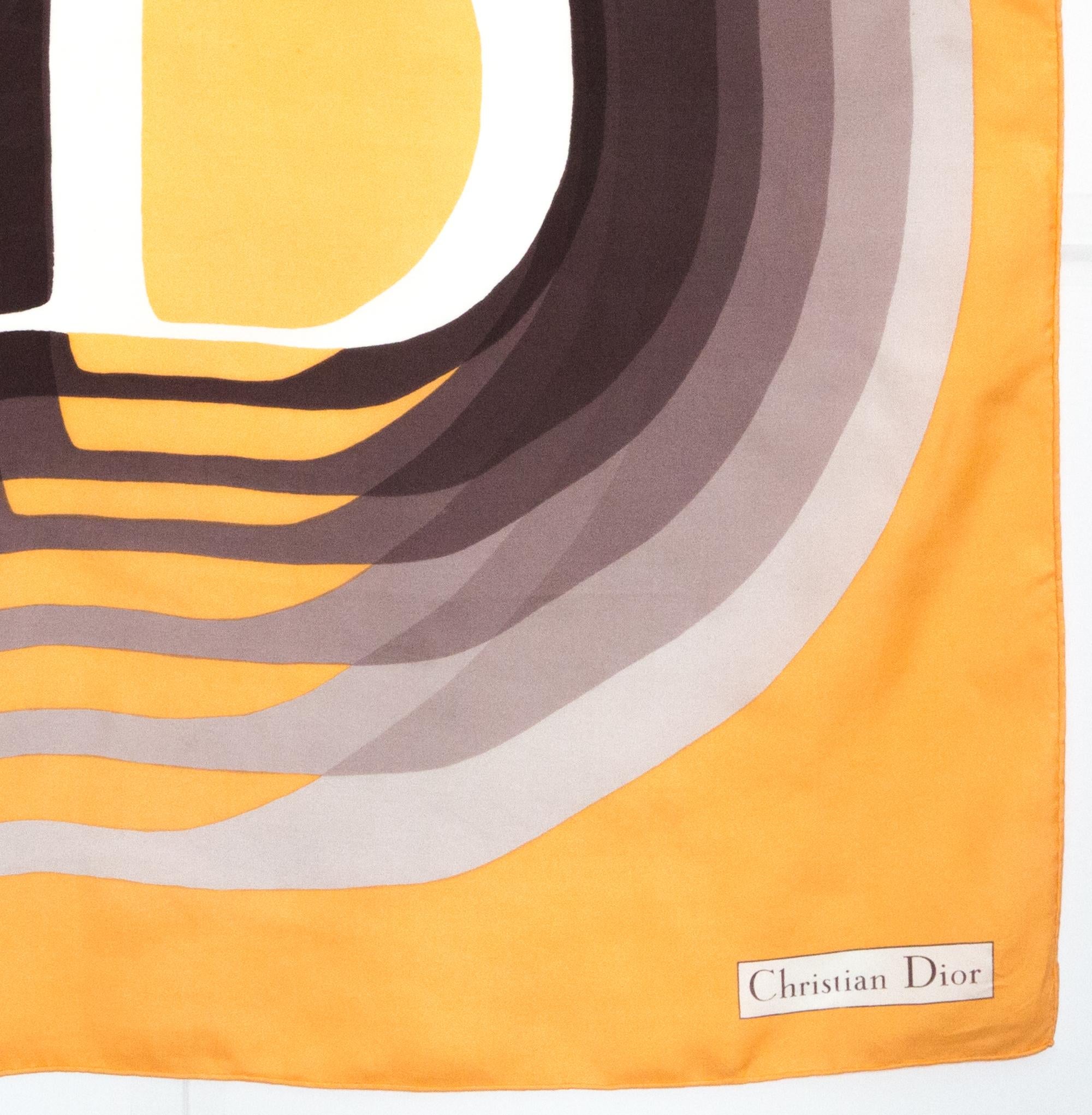 Christian Dior Large D Silk Scarf For Sale 1