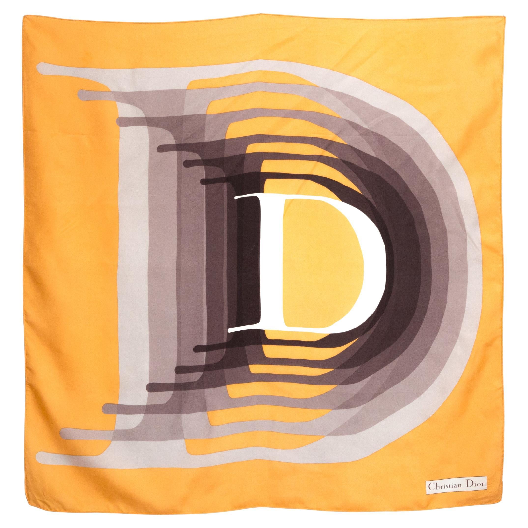 Christian Dior Large D Silk Scarf For Sale
