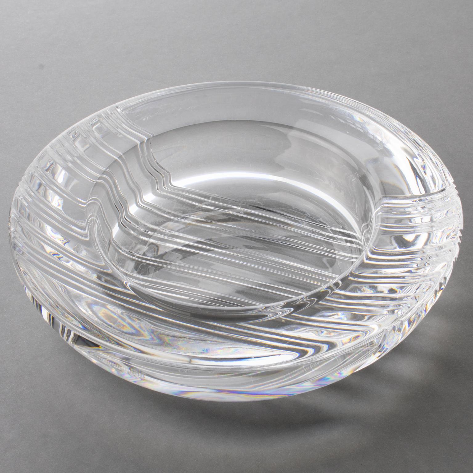 Christian Dior Large Round Crystal Bowl Vide Poche Centerpiece 3