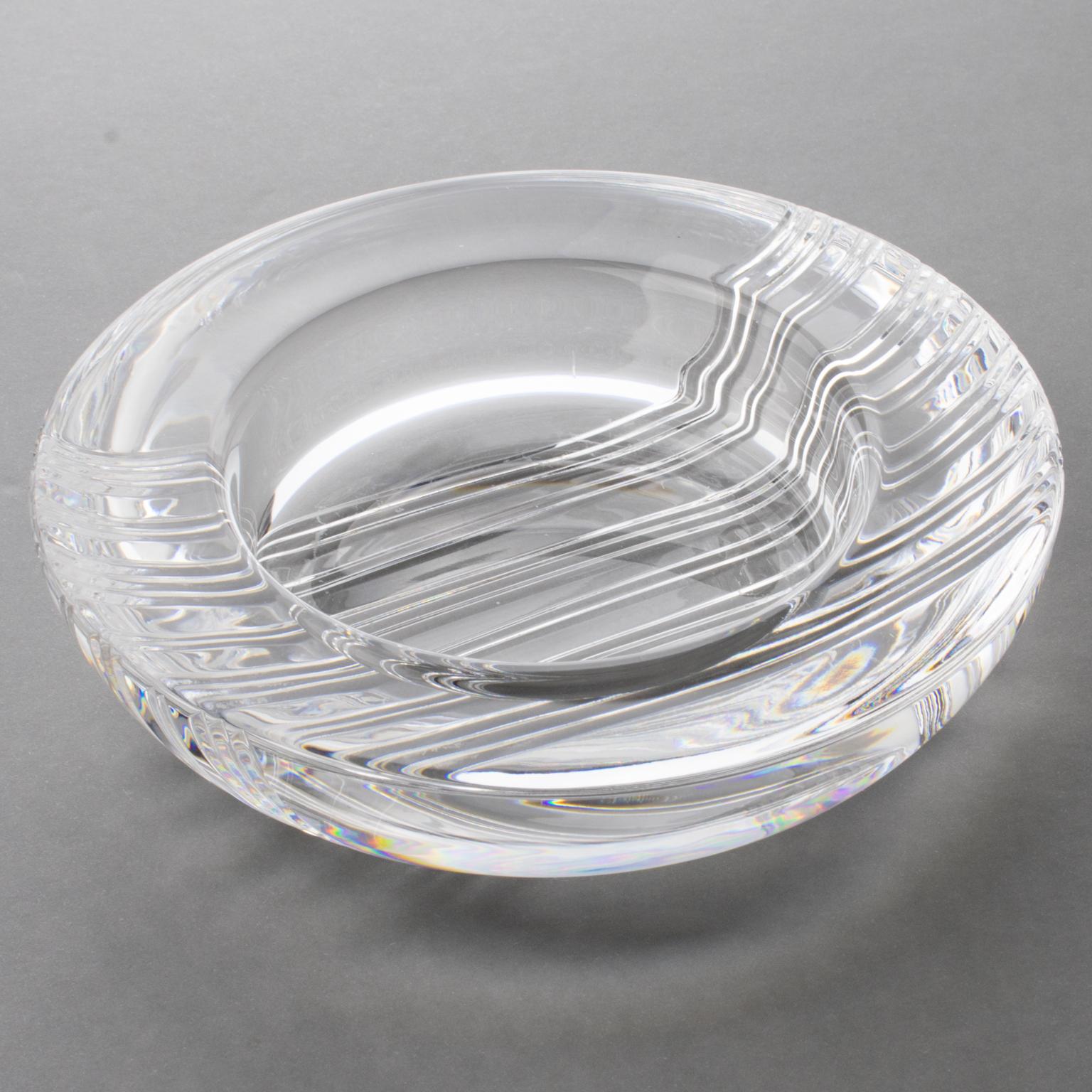 Christian Dior Large Round Crystal Bowl Vide Poche Centerpiece 4