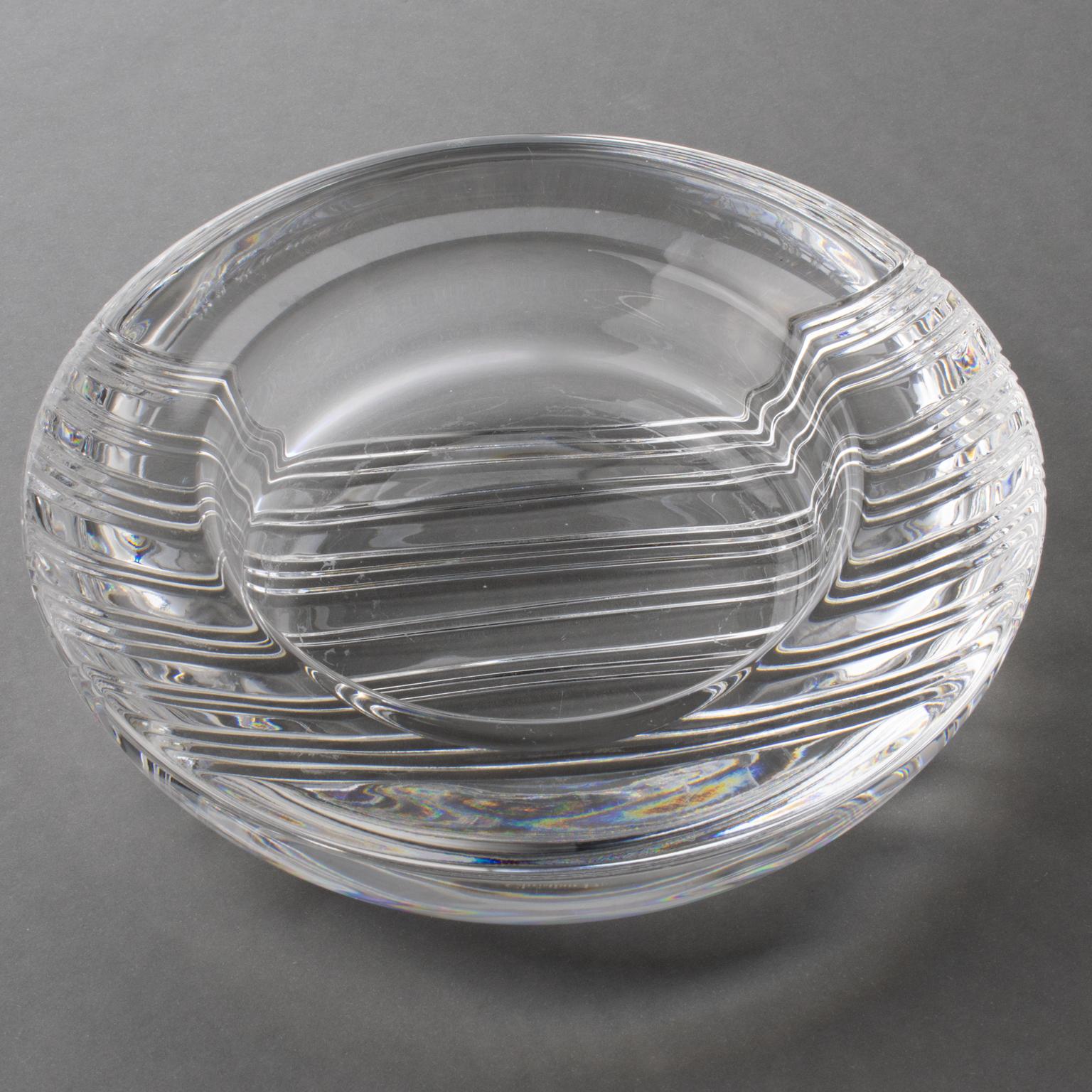 Christian Dior Large Round Crystal Bowl Vide Poche Centerpiece 7