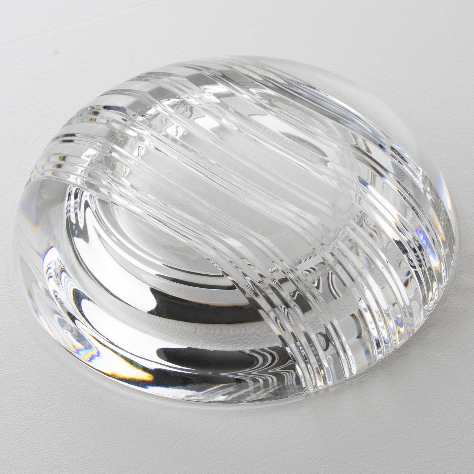 Late 20th Century Christian Dior Large Round Crystal Bowl Vide Poche Centerpiece