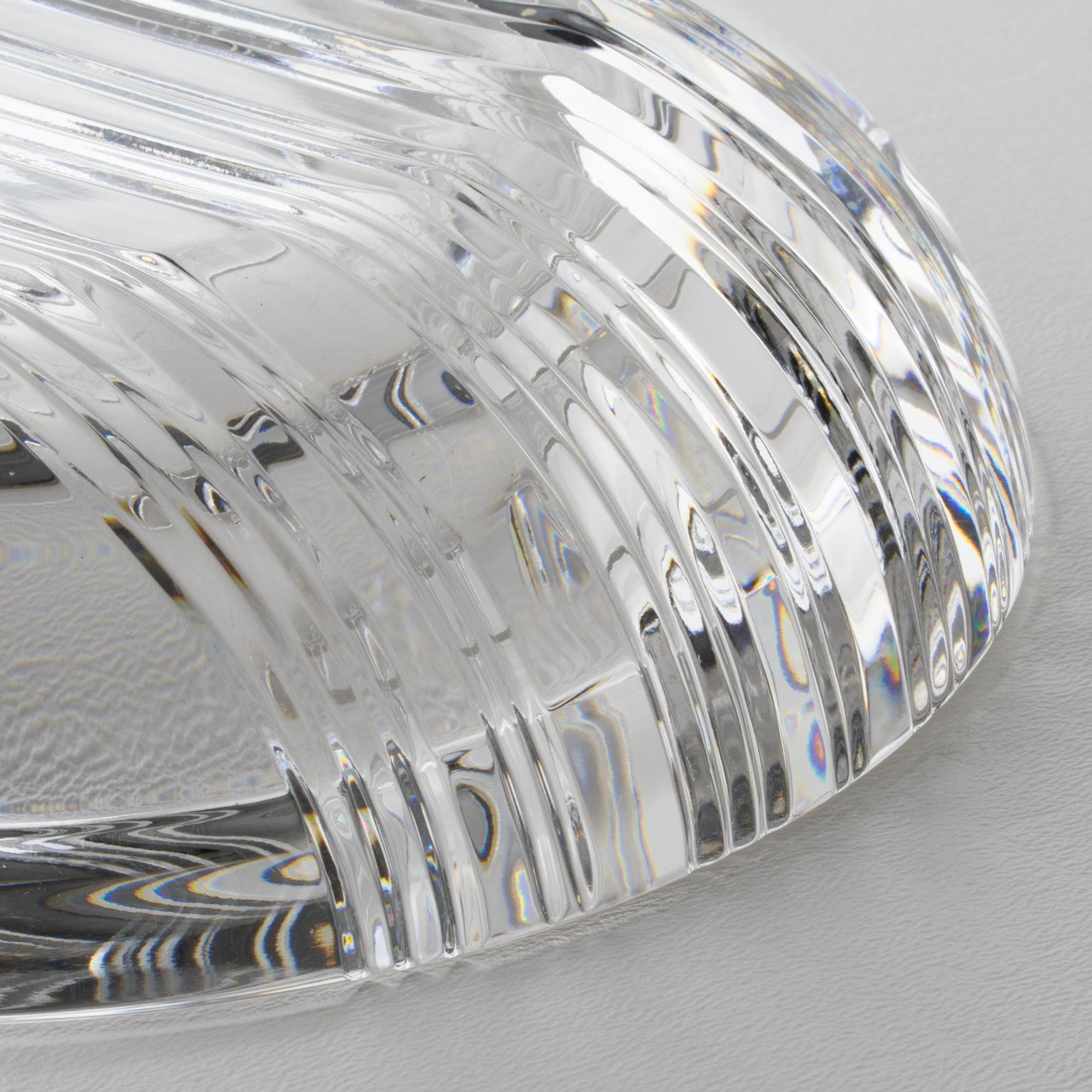 Christian Dior Large Round Crystal Bowl Vide Poche Centerpiece 1