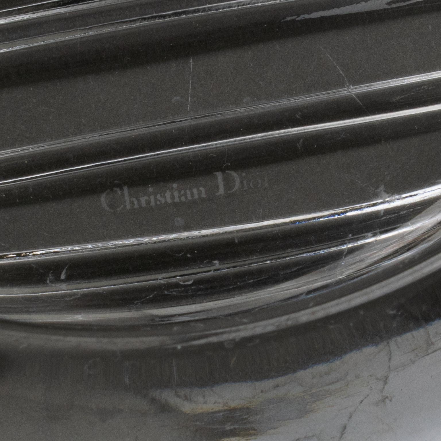 Christian Dior Large Round Crystal Bowl Vide Poche Centerpiece 2