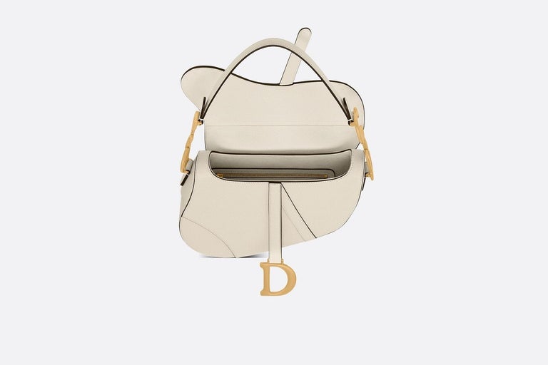 Christian Dior Latte Leather Saddle Bag For Sale at 1stDibs