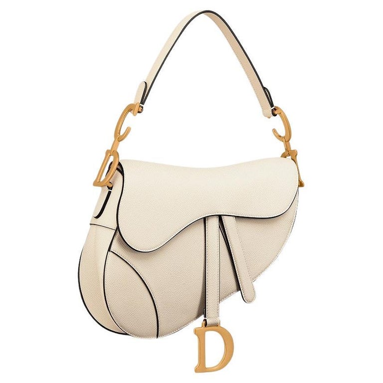 Christian Dior Latte Leather Saddle Bag For Sale at 1stDibs