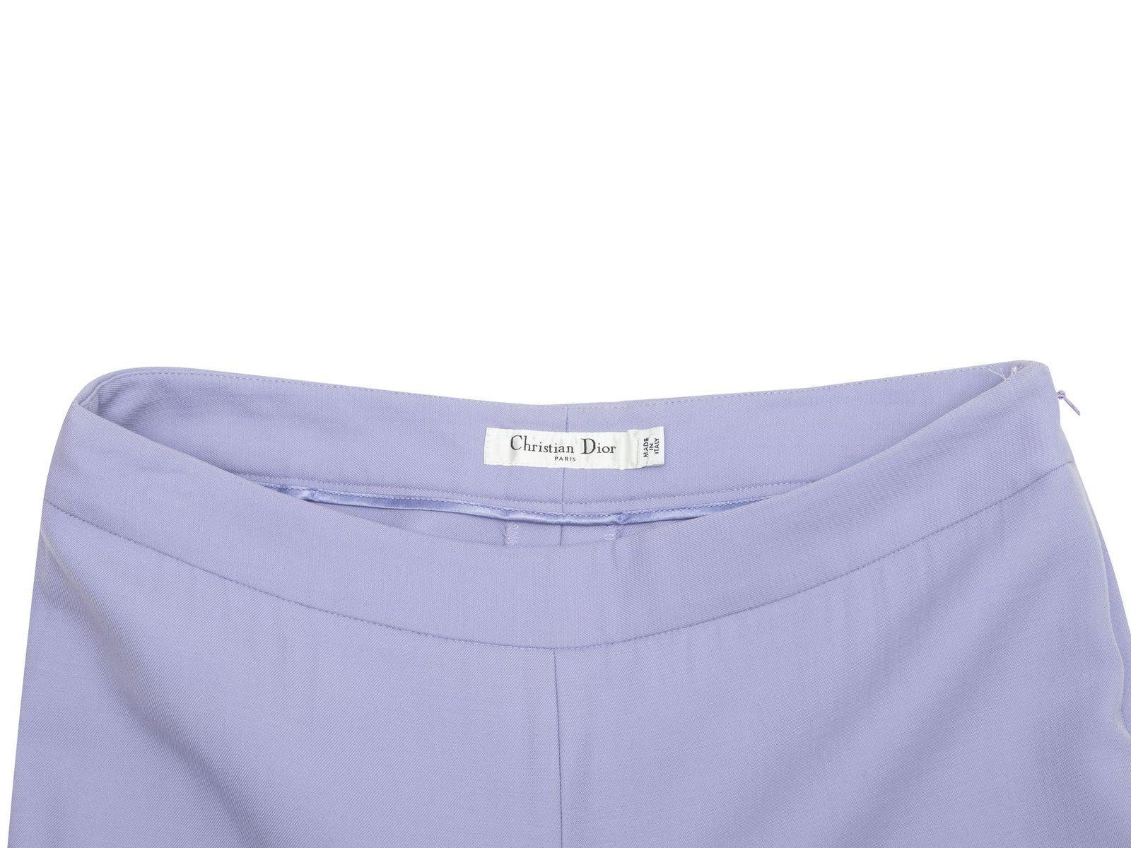Christian Dior Lavender Virgin Wool Wide-Leg Pants In Good Condition In New York, NY