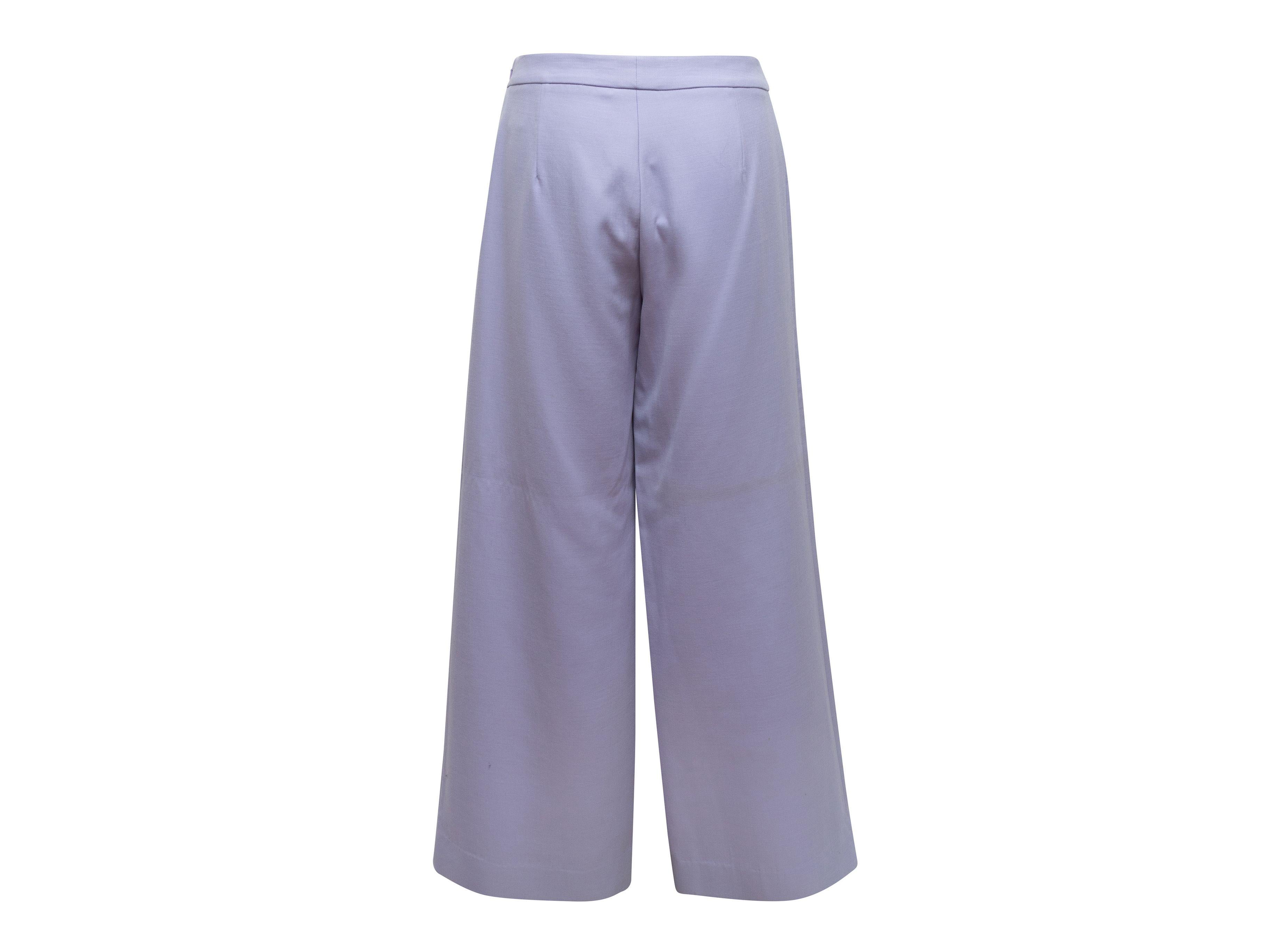 Christian Dior Lavender Virgin Wool Wide-Leg Pants For Sale 2