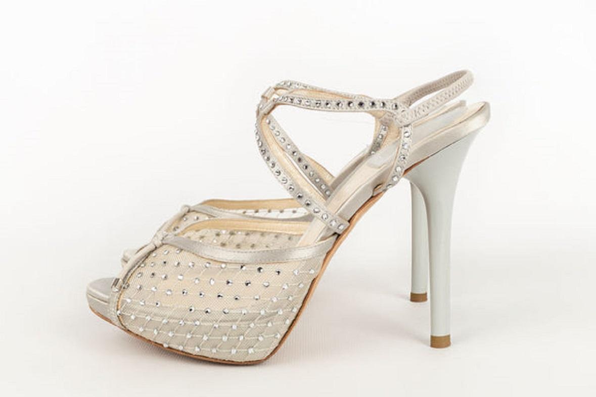 Chaussures à talons Christian Dior en cuir et soie grise, taille 36 Bon état - En vente à SAINT-OUEN-SUR-SEINE, FR