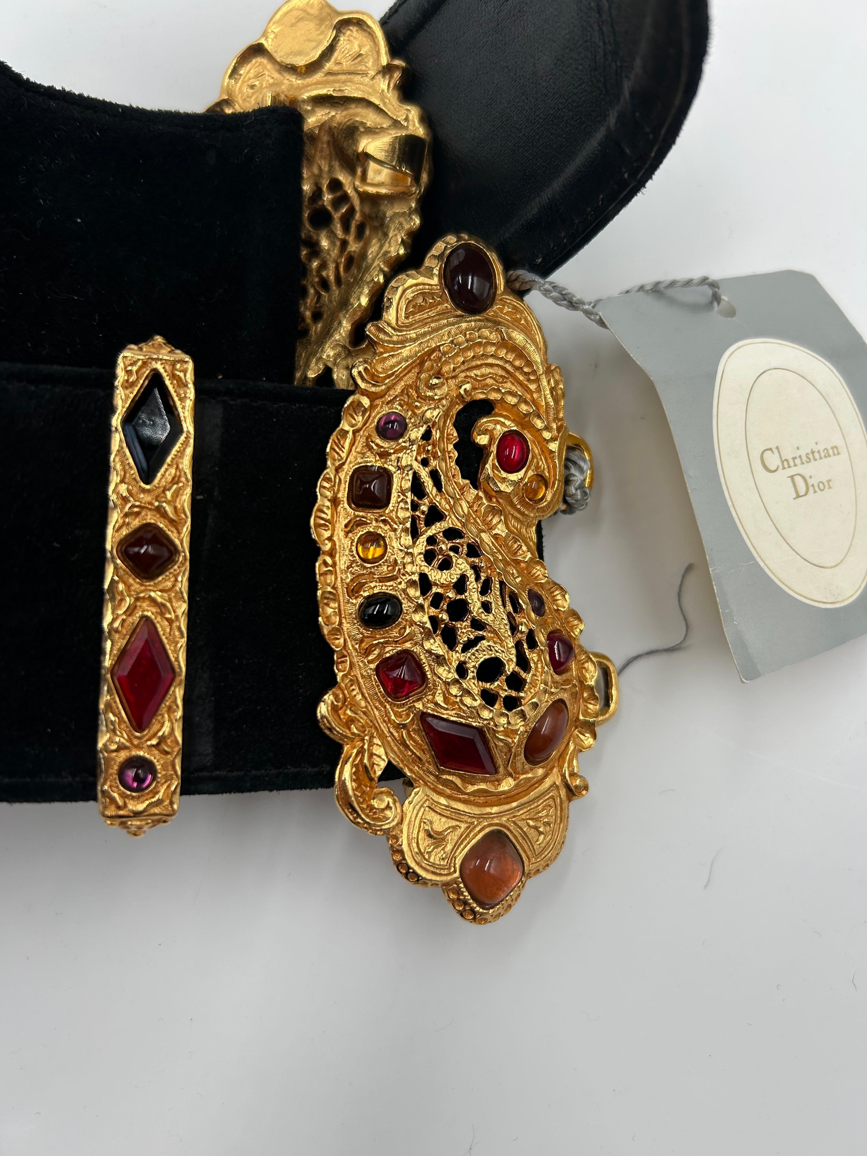 Christian Dior Leather And Gripoix Belt For Sale 2