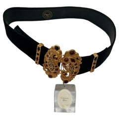 Christian Dior Leather And Gripoix Belt