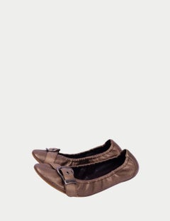 Christian Dior Leather Ballet Flats with Buckle Detail - EU 37.5
