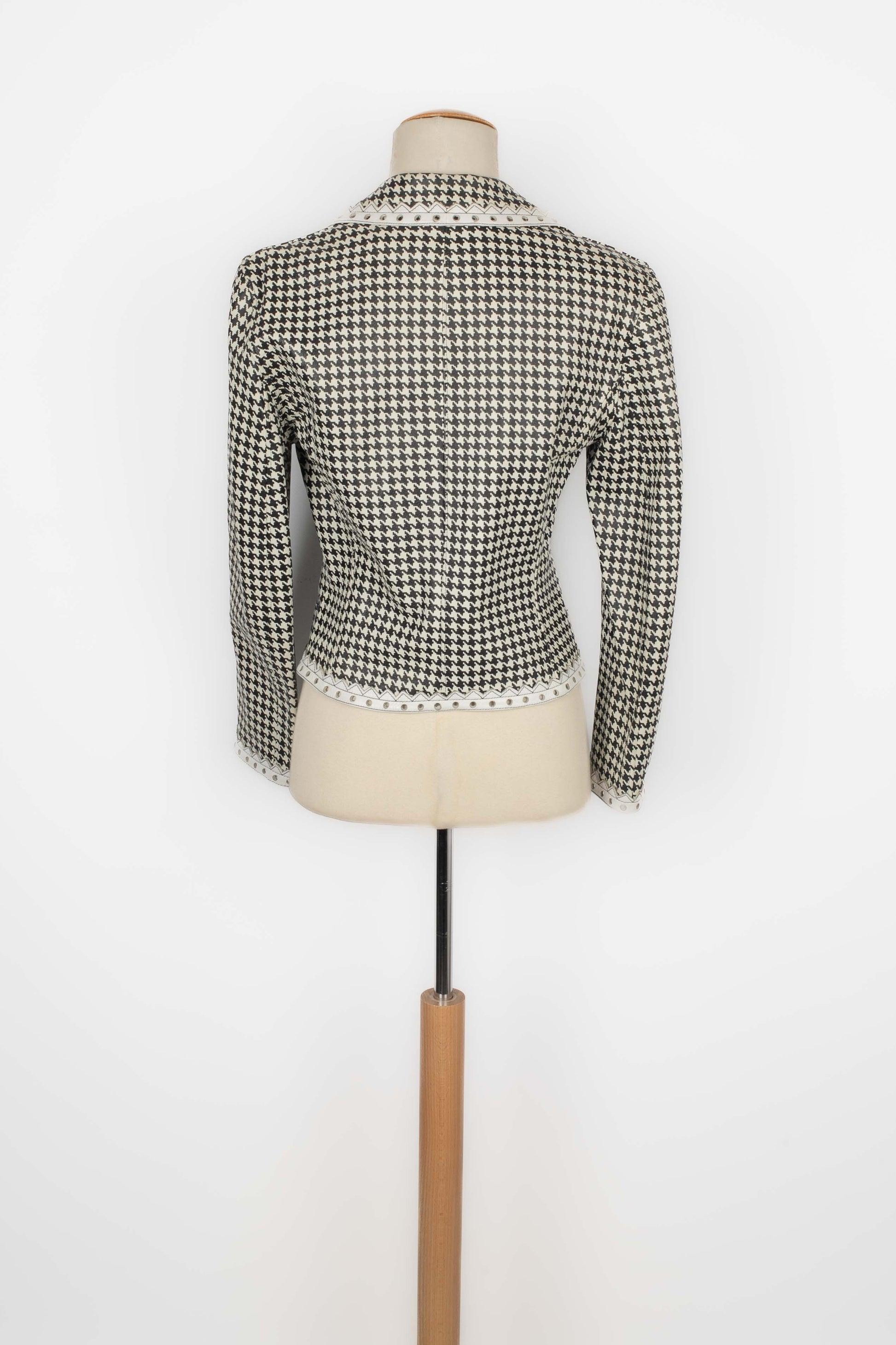 Gray Christian Dior Leather Jacket, 1995 For Sale