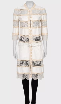 Christian Dior Leather & Lace Galliano 2005 Cardigan Sz.38