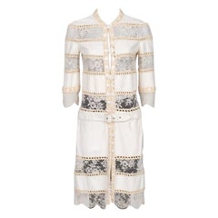 Christian Dior Cardigan in pelle e pizzo Galliano 2005 Sz.38