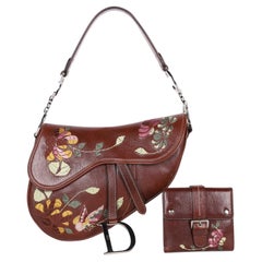 CHRISTIAN DIOR Leather Saddle Bag & Matching Wallet