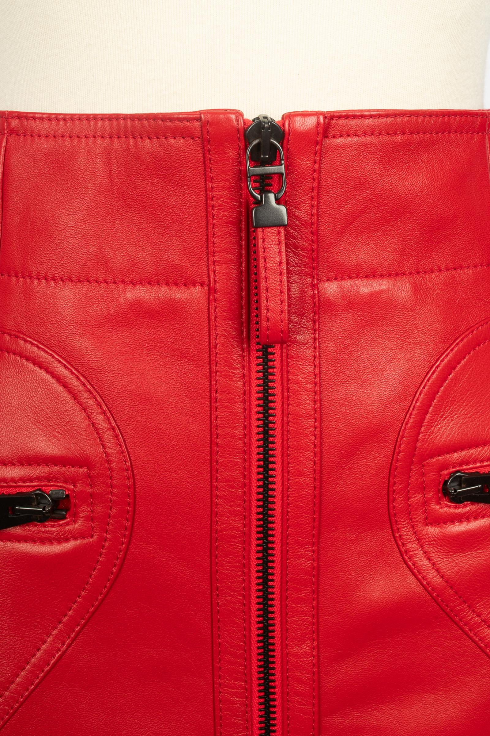 Rosso Gonna in pelle Christian Dior in vendita