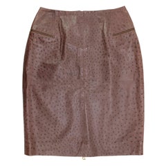 Christian Dior Leather skirt Ostrich print