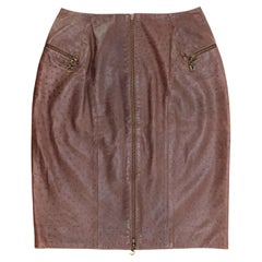 Christian Dior Leather skirt Ostrich print