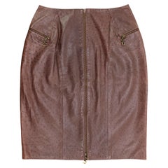Christian Dior Gonna in pelle stampa struzzo