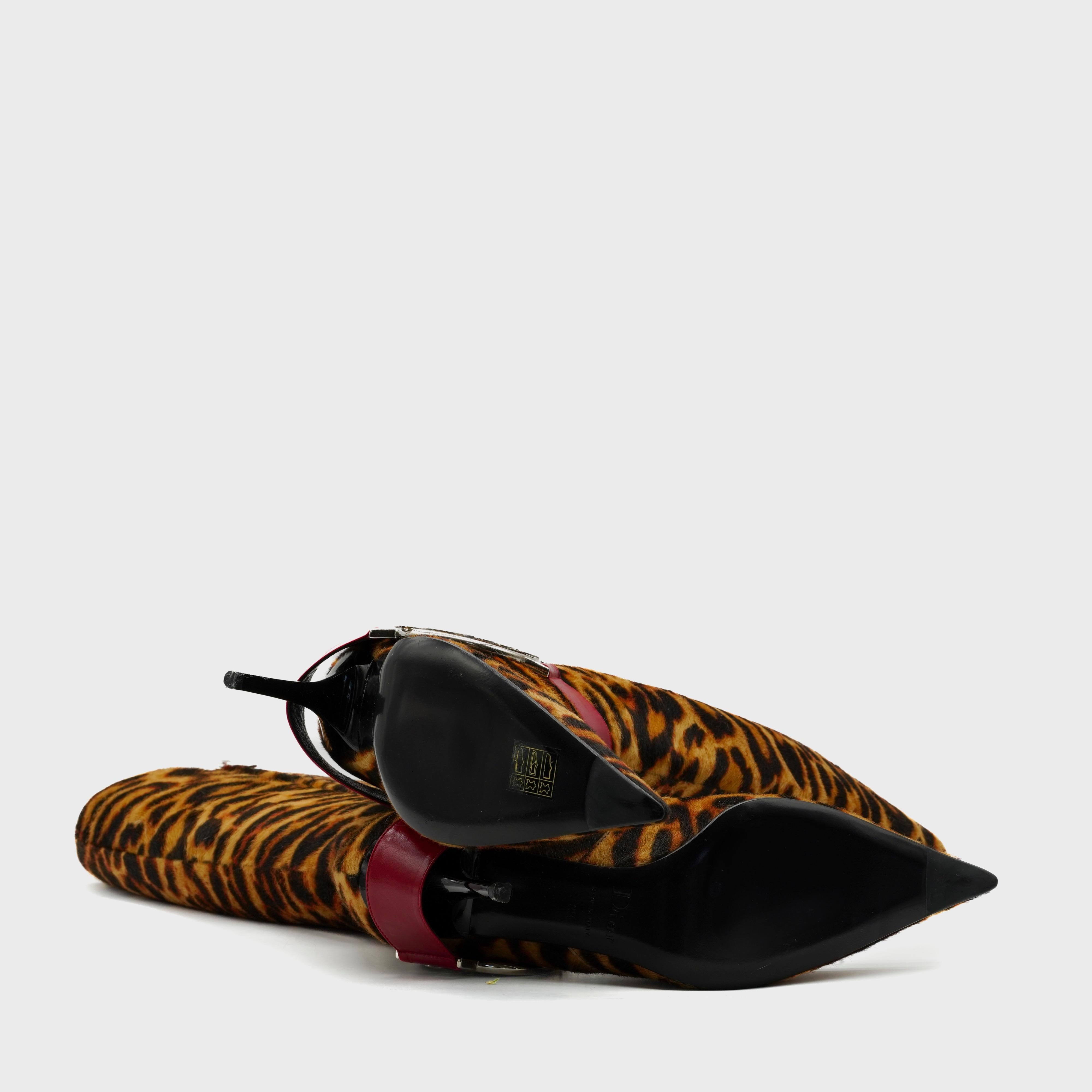 Stivali in pelle di vitello leopardati di John Galliano for Christian Dior, A/I 2004 in vendita 1