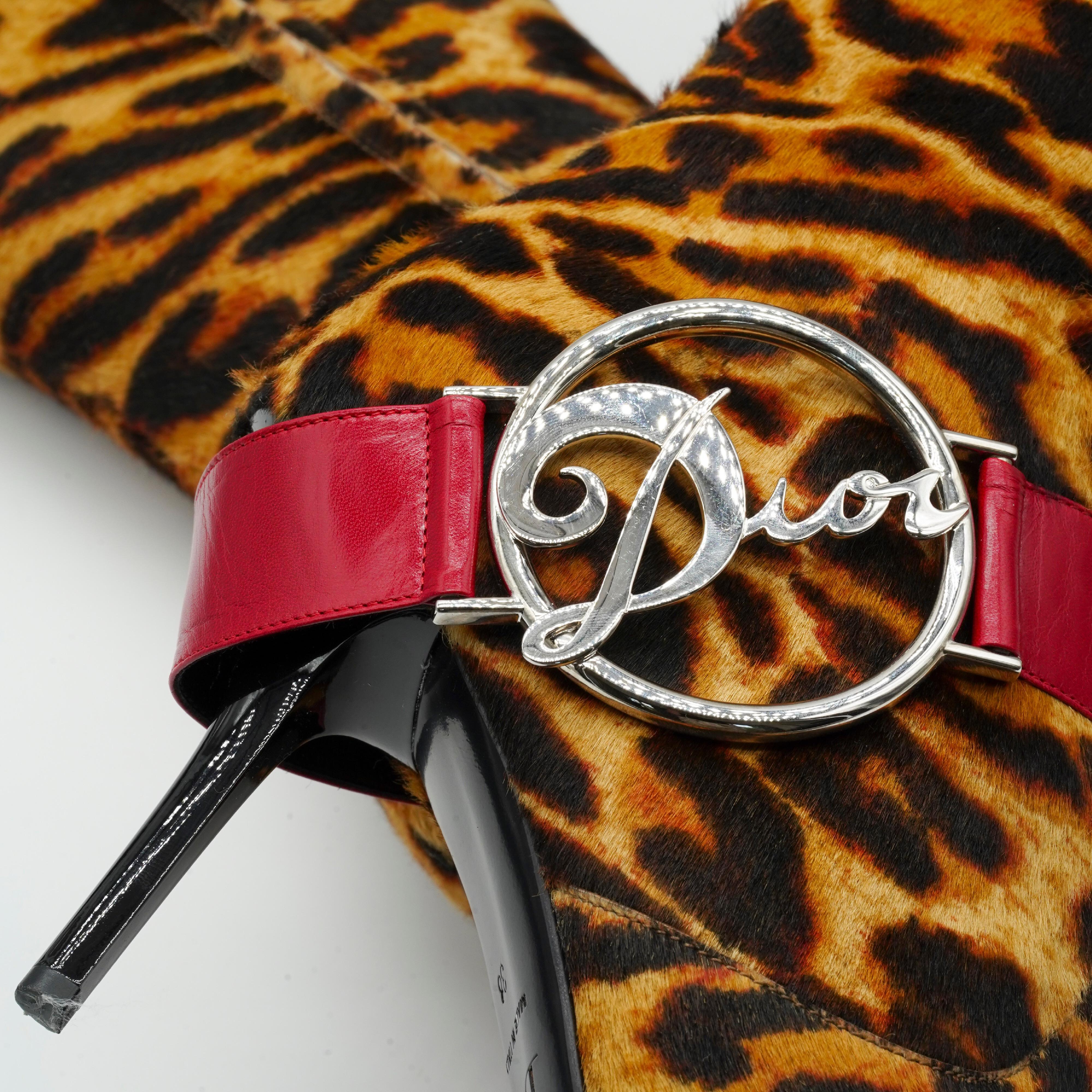 Stivali in pelle di vitello leopardati di John Galliano for Christian Dior, A/I 2004 in vendita 3