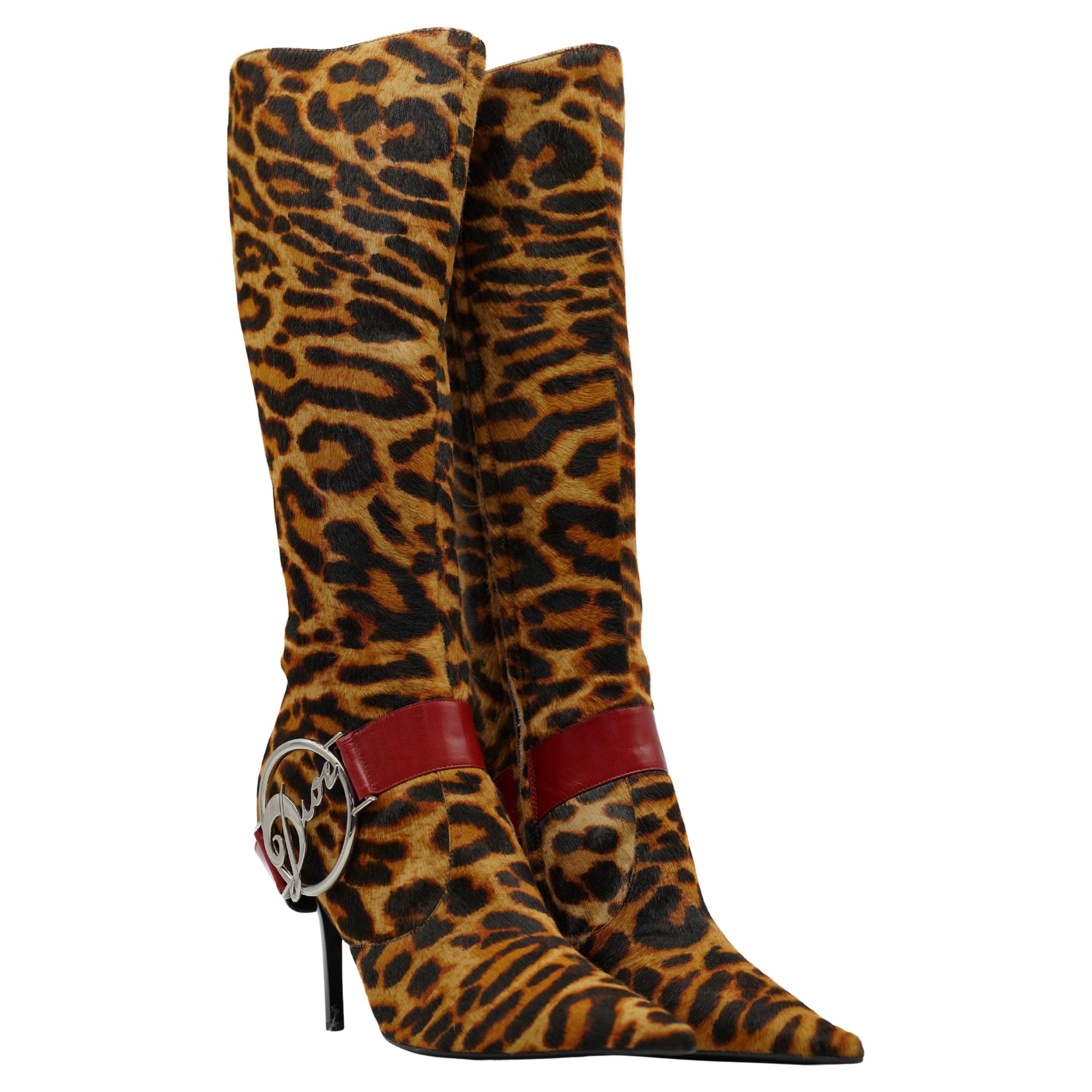 Bottes en poils de veau léopard Christian Dior par John Galliano, F/W 2004