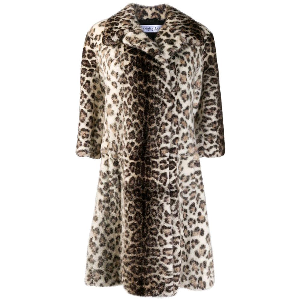 Christian Dior Leopard Mink Fur Coat