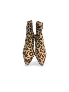Christian Dior Leopard Pattern Horse Hair Leather Ankle Boots (Unworn)