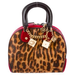 Christian Dior Leopard Print Gambler Dice Bowler Bag Mini