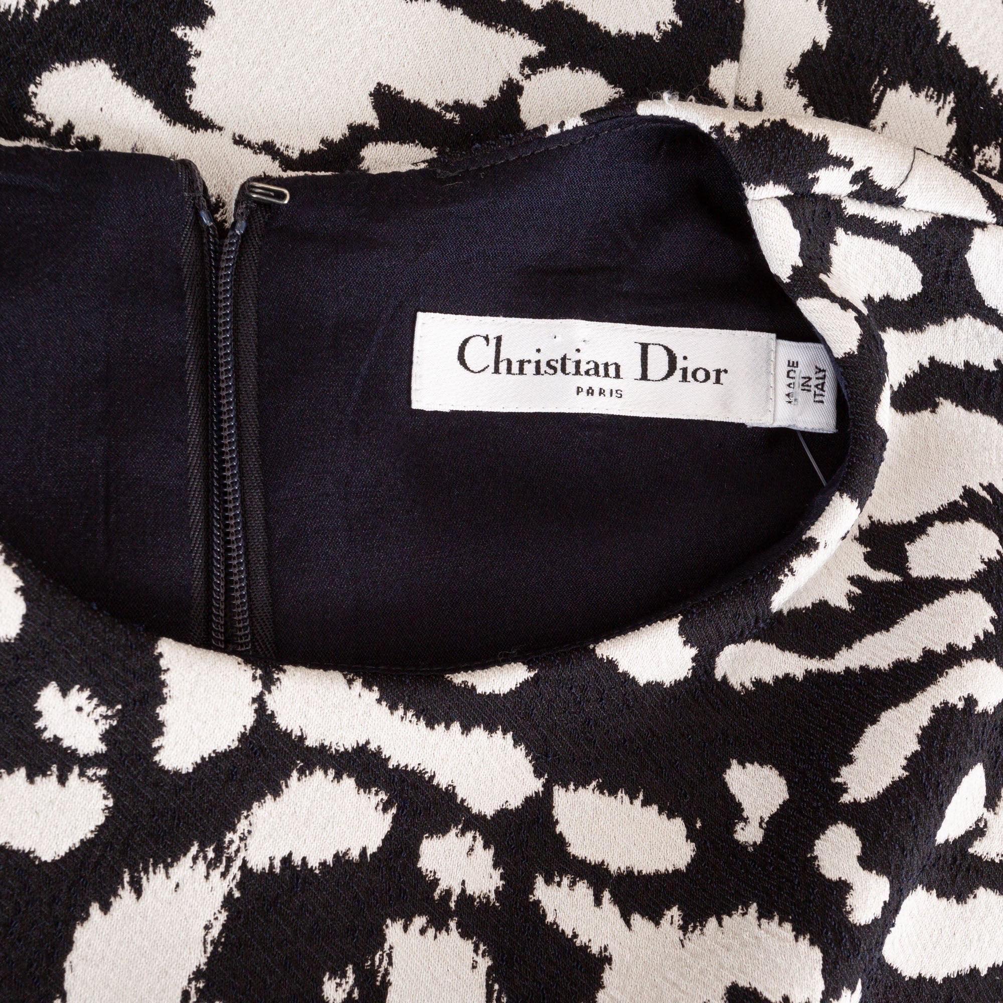 Donna Christian Dior - Vestito jacquard con stampa leopardo in vendita