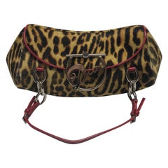 Christian Dior Leopard Print Pony Hair Handbag