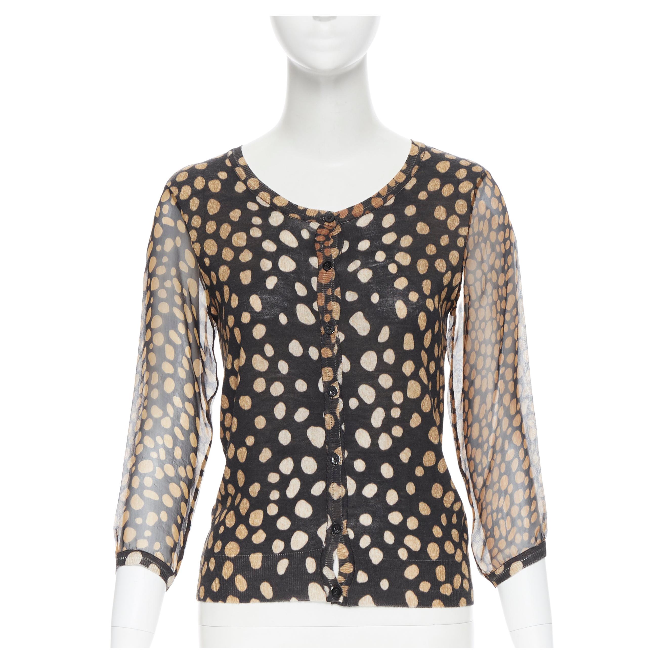 CHRISTIAN DIOR leopard print wool knit 