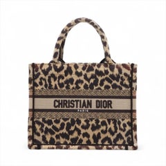 *Christian Dior Leopard Small Canvas Book Tote Bag