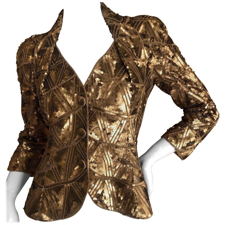 Christian Dior Lesage Sequin Beaded Cannage Pattern "Bar" Jacket John