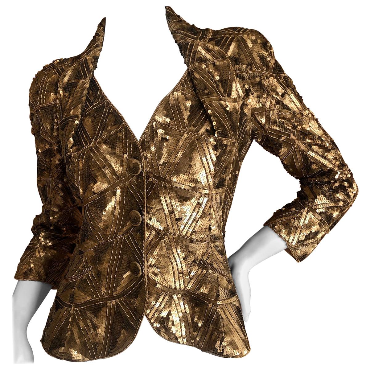 Christian Dior Lesage Sequin Beaded Cannage Pattern "Bar" Jacket  John Galliano For Sale