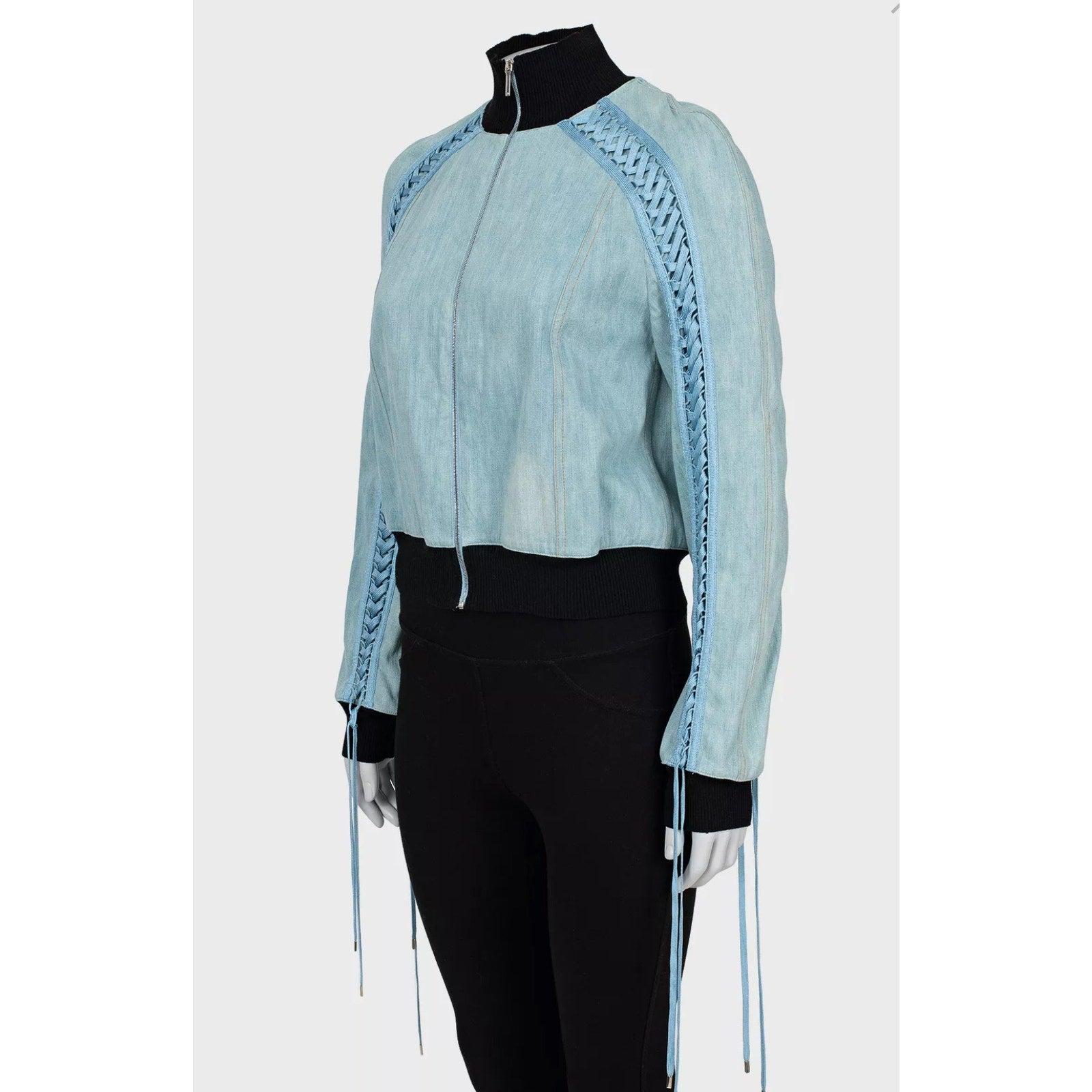 Bleu Christian Dior Veste en coton bleu ciel - Taille 40 en vente