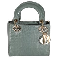 Christian Dior Hellblaue Python Mini Lady Dior Mini Lady Dior